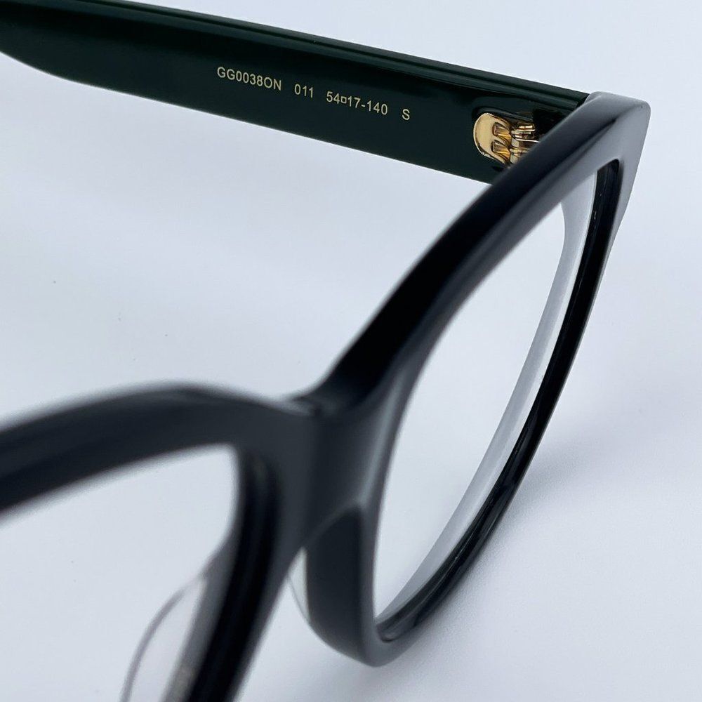 NEW Gucci GG0038ON 011 Black Green Square Women Eyeglasses - Picture 9 of 14